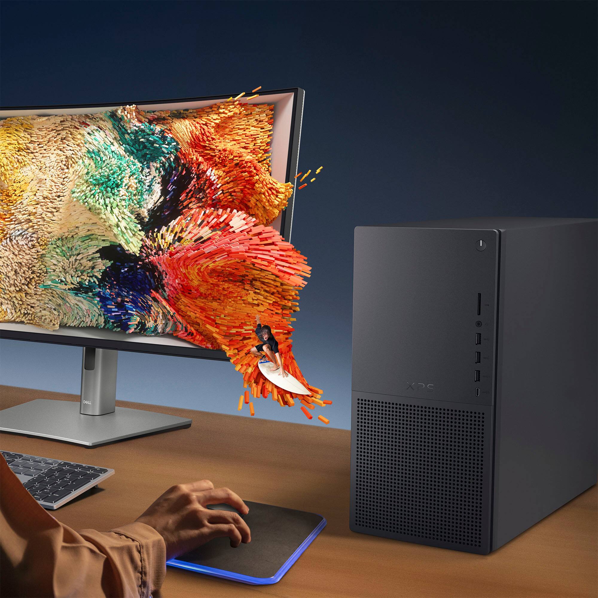 Alt View 6. Dell - XPS 8960 Desktop -Intel Core i7 processor (14 gen)  - 16GB Memory - NVIDIA GeForce RTX 3050 - 1TB SSD - Black.