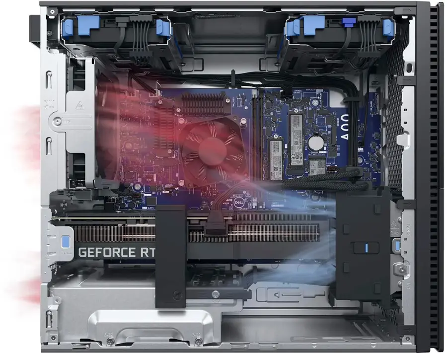 Alt View 4. Dell - XPS 8960 Desktop - Intel Core i7 processor (14th gen)  - 16GB Memory - NVIDIA GeForce RTX 4060 - 1TB SSD - Black.