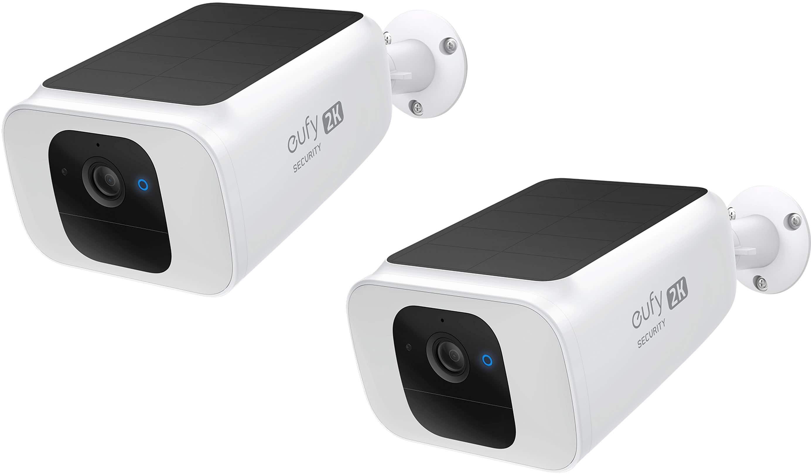 Front. eufy Security - SoloCam S40 2 Outdoor Wireless 2K 8GB Security Cameras with Integrated Solar Panel - White.