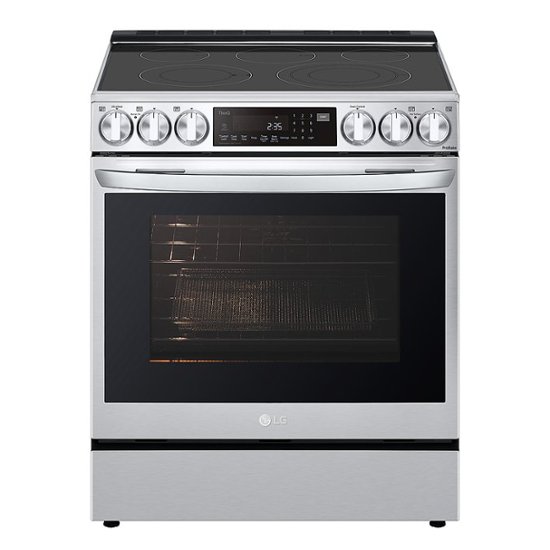 Front Zoom. LG - 6.3 Cu. Ft. Slide-In Electric True Convection Range with EasyClean and Air Fry - Stainless Steel.