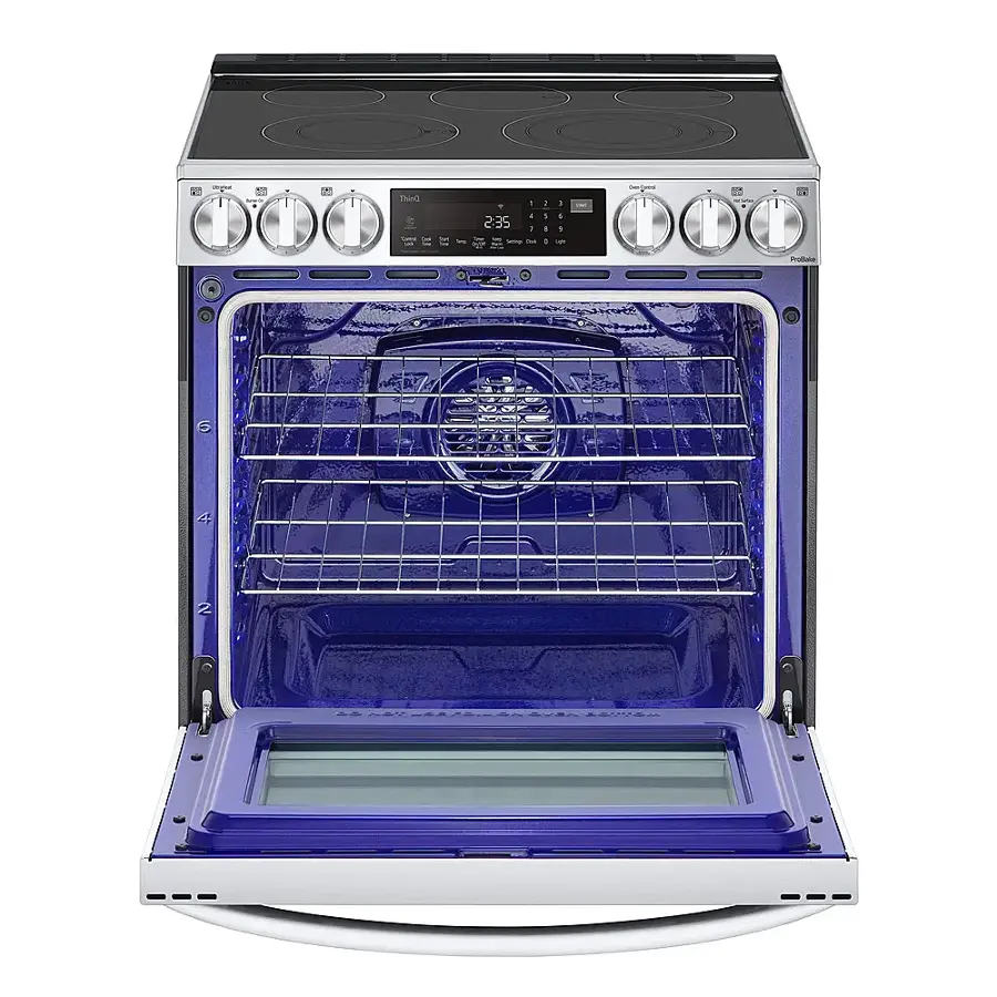Alt View 15. LG - 6.3 Cu. Ft. Slide-In Electric True Convection Range with EasyClean and Air Fry - PrintProof Stainless Steel.