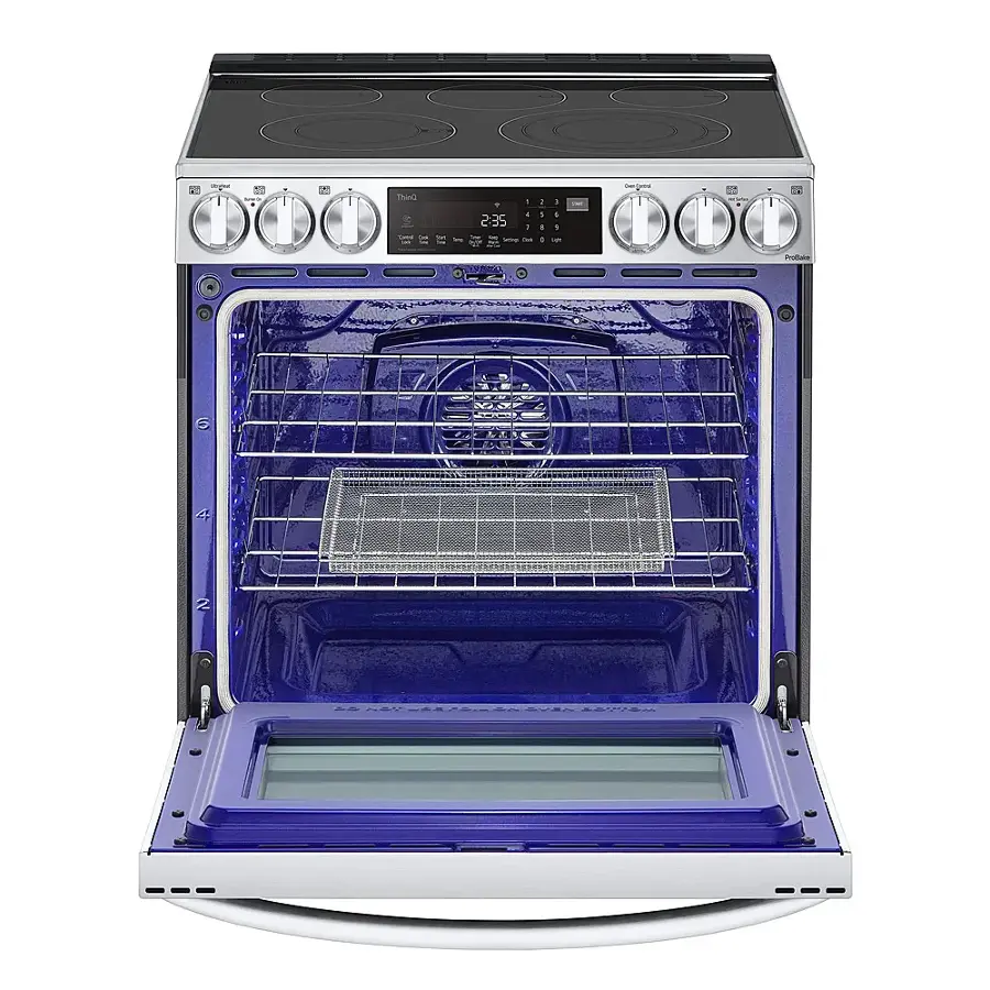 Alt View 16. LG - 6.3 Cu. Ft. Slide-In Electric True Convection Range with EasyClean and Air Fry - PrintProof Stainless Steel.