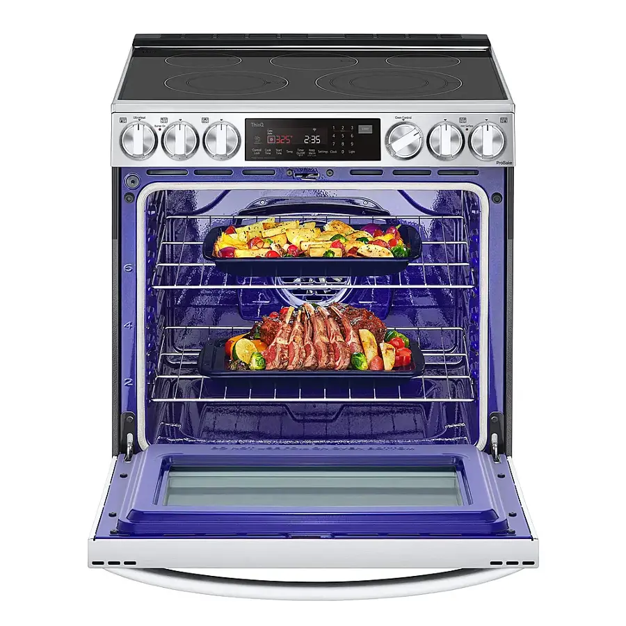 Alt View 18. LG - 6.3 Cu. Ft. Slide-In Electric True Convection Range with EasyClean and Air Fry - PrintProof Stainless Steel.