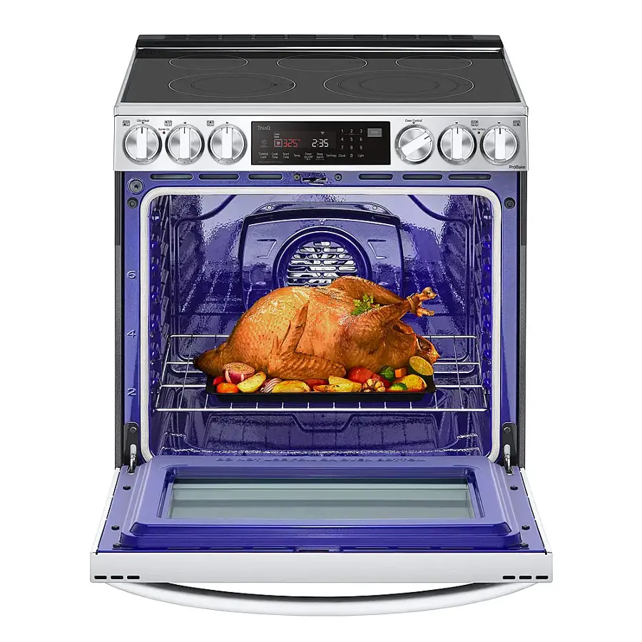 Alt View 19. LG - 6.3 Cu. Ft. Slide-In Electric True Convection Range with EasyClean and Air Fry - PrintProof Stainless Steel.