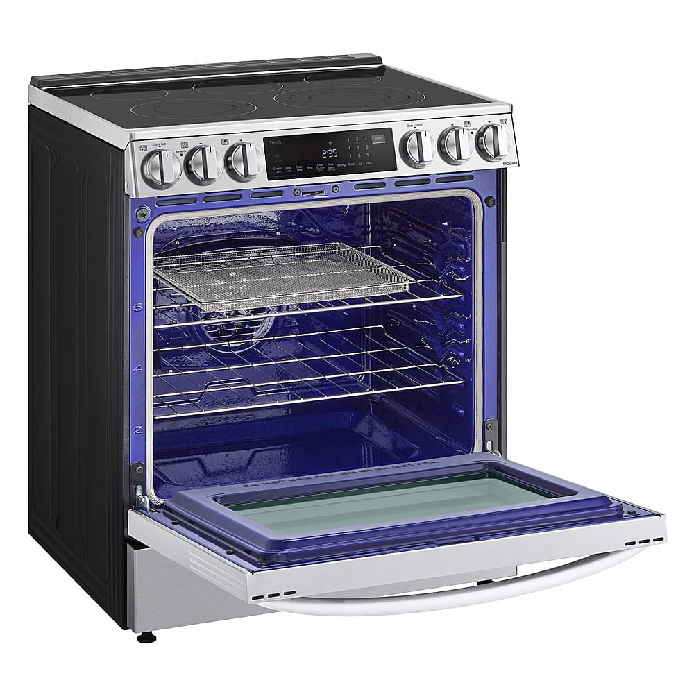 Alt View 22. LG - 6.3 Cu. Ft. Slide-In Electric True Convection Range with EasyClean and Air Fry - PrintProof Stainless Steel.