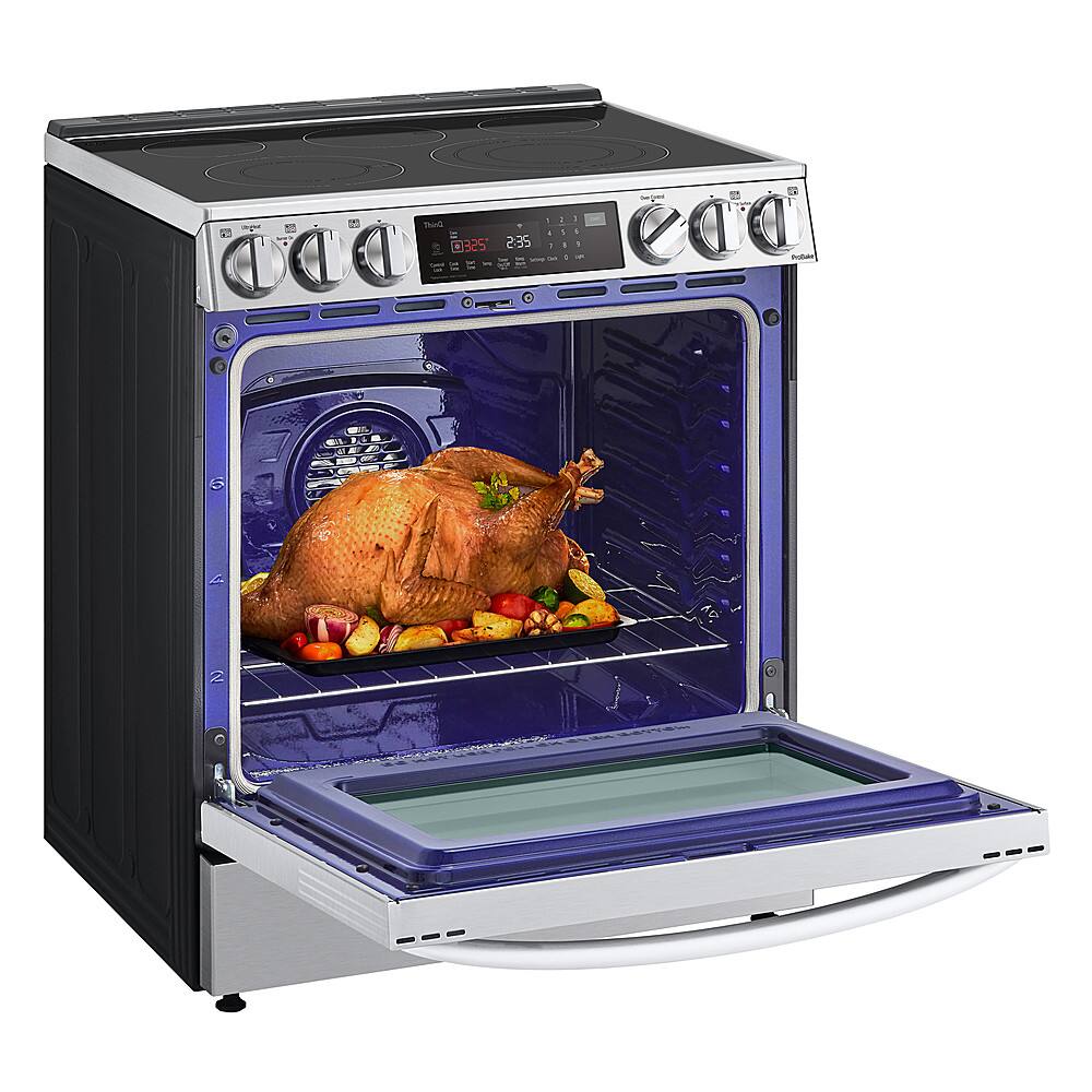 Alt View 23. LG - 6.3 Cu. Ft. Slide-In Electric True Convection Range with EasyClean and Air Fry - PrintProof Stainless Steel.