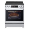 Alt View Zoom 1. LG - 6.3 Cu. Ft. Slide-In Electric True Convection Range with EasyClean and Air Fry - Stainless Steel.
