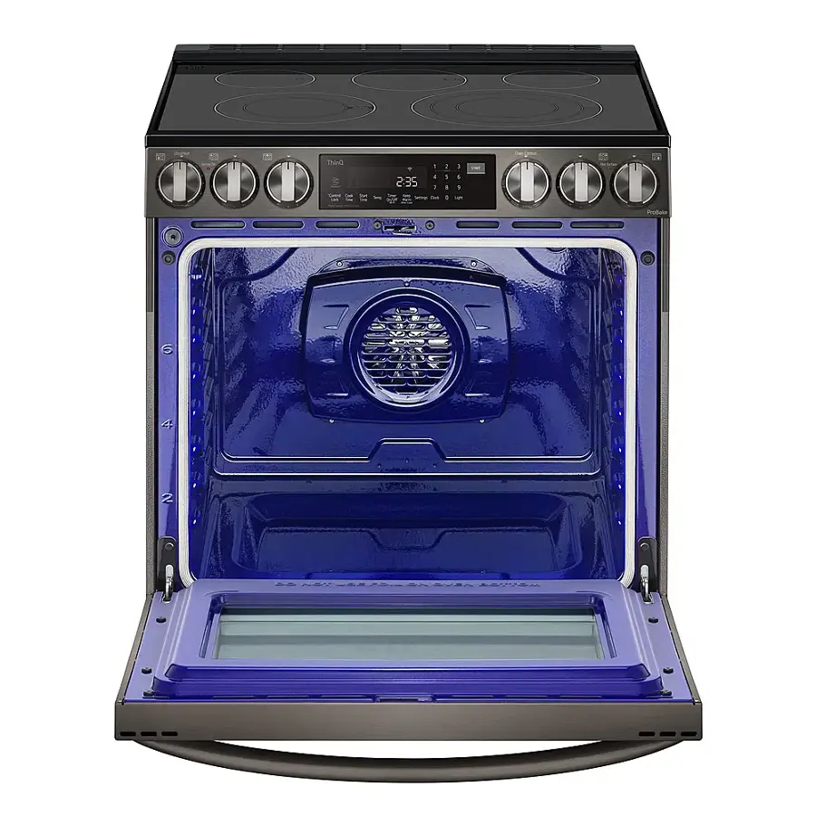 Alt View 13. LG - 6.3 Cu. Ft. Slide-In Electric True Convection Range with EasyClean and Air Fry - PrintProof Black Stainless Steel.