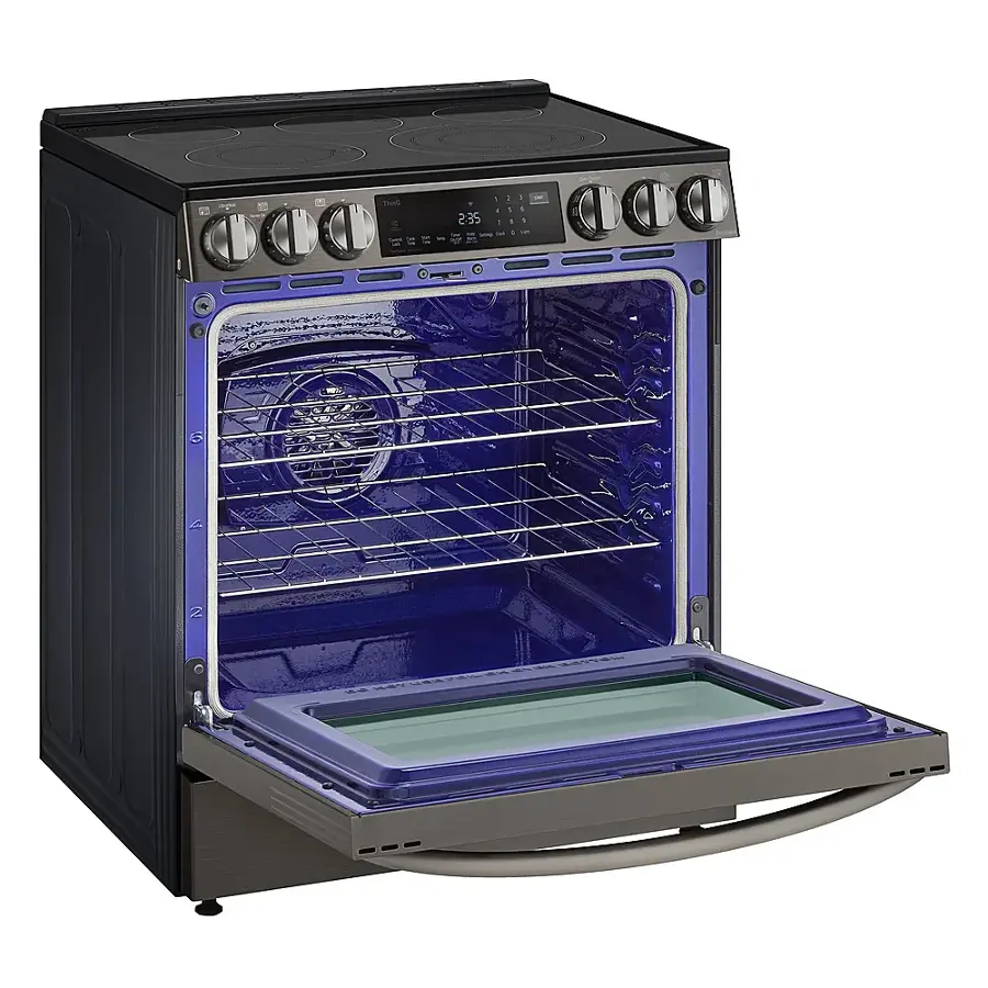 Alt View 16. LG - 6.3 Cu. Ft. Slide-In Electric True Convection Range with EasyClean and Air Fry - PrintProof Black Stainless Steel.