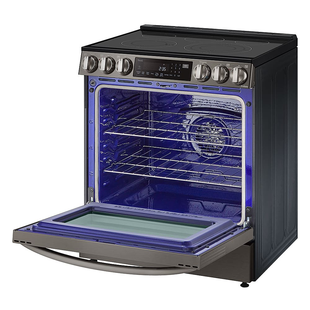 Alt View 21. LG - 6.3 Cu. Ft. Slide-In Electric True Convection Range with EasyClean and Air Fry - PrintProof Black Stainless Steel.