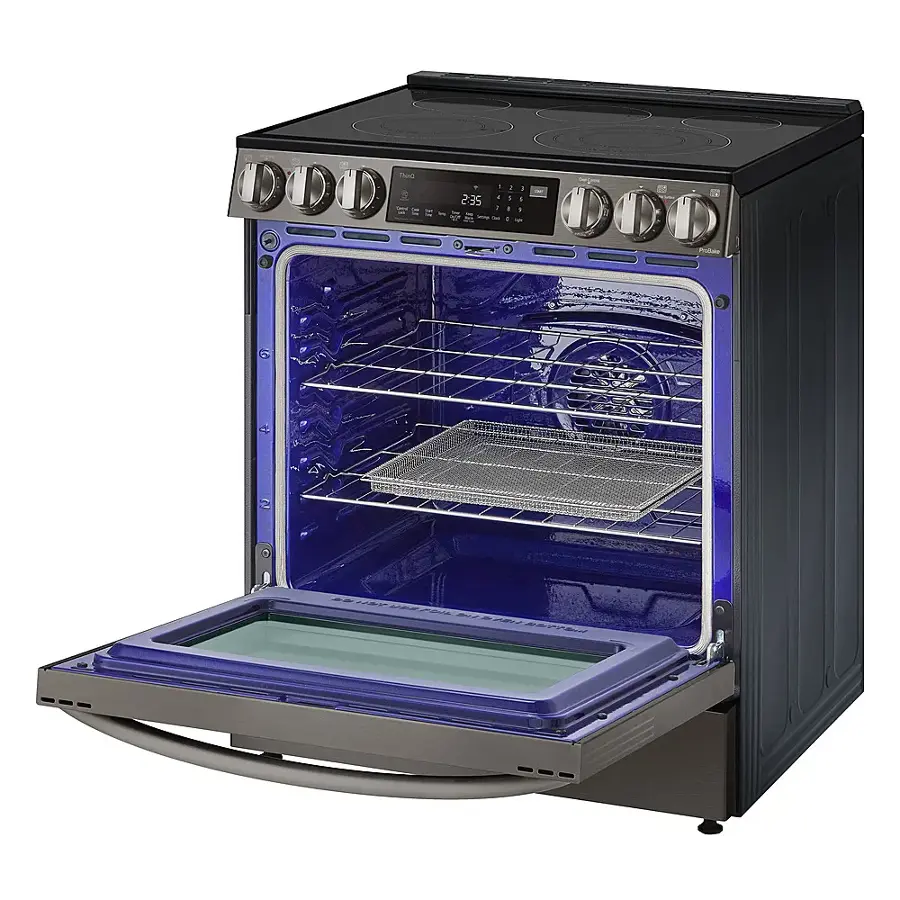 Alt View 22. LG - 6.3 Cu. Ft. Slide-In Electric True Convection Range with EasyClean and Air Fry - PrintProof Black Stainless Steel.