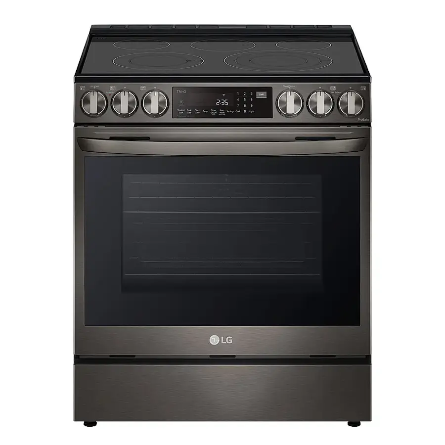 Alt View 2. LG - 6.3 Cu. Ft. Slide-In Electric True Convection Range with EasyClean and Air Fry - PrintProof Black Stainless Steel.