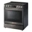 Left. LG - 6.3 Cu. Ft. Slide-In Electric True Convection Range with EasyClean and Air Fry - PrintProof Black Stainless Steel.