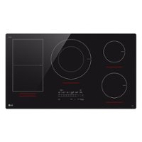 LG - 36" Built-In Electric Induction Cooktop with 5 Elements and UltraHeat 5.0kW Element - Black Ceramic - Front_Zoom