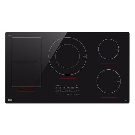 LG - 36" Built-In Electric Induction Cooktop with 5 Elements and UltraHeat 5.0kW Element - Black Ceramic