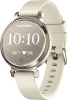 Garmin - Lily 2 Smartwatch 34 mm Anodized Aluminum - Cream Gold with Coconut Silicone Band - Front_Zoom