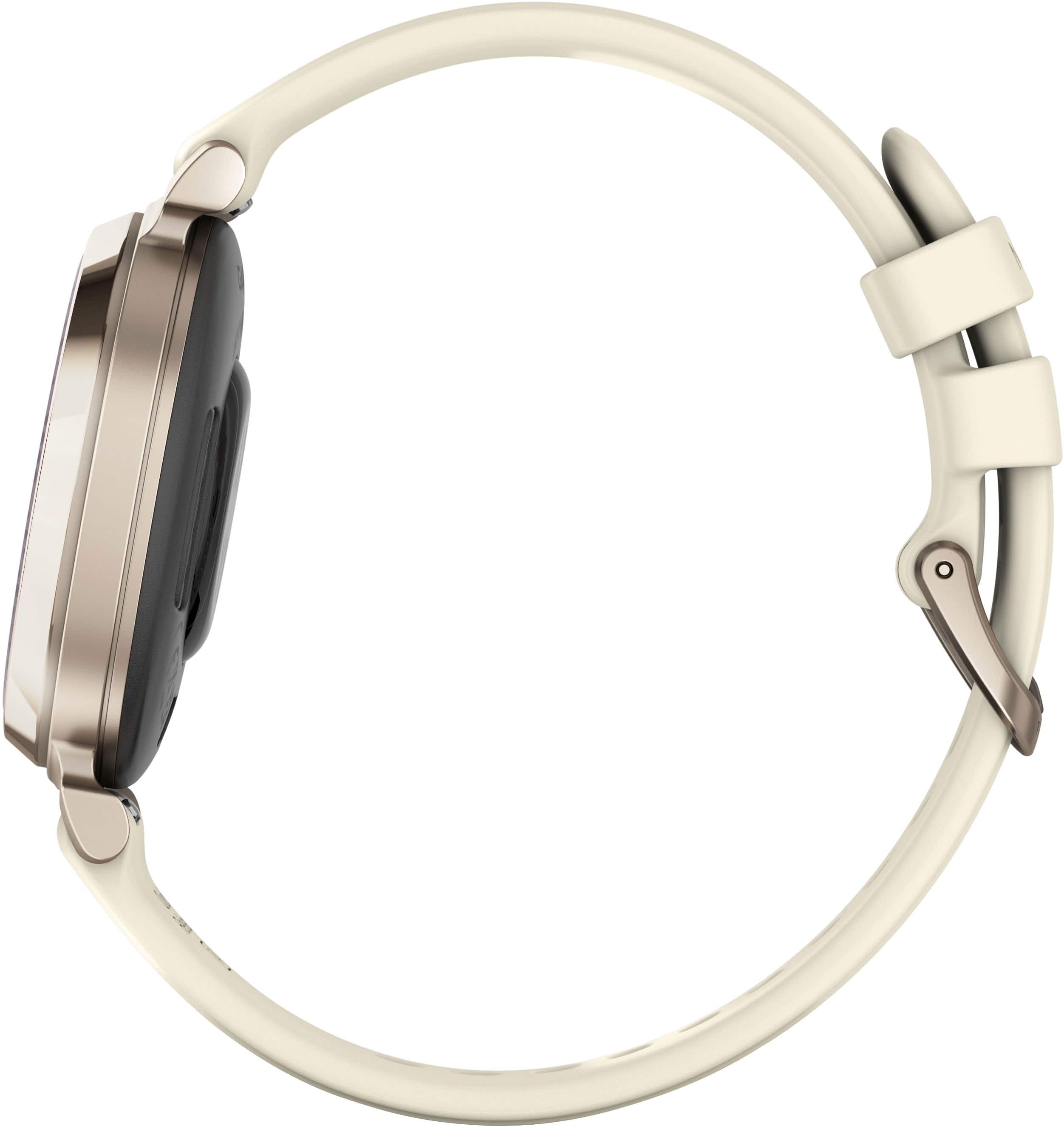 Alt View 2. Garmin - Lily 2 Smartwatch 34 mm Anodized Aluminum - Cream Gold with Coconut Silicone Band.