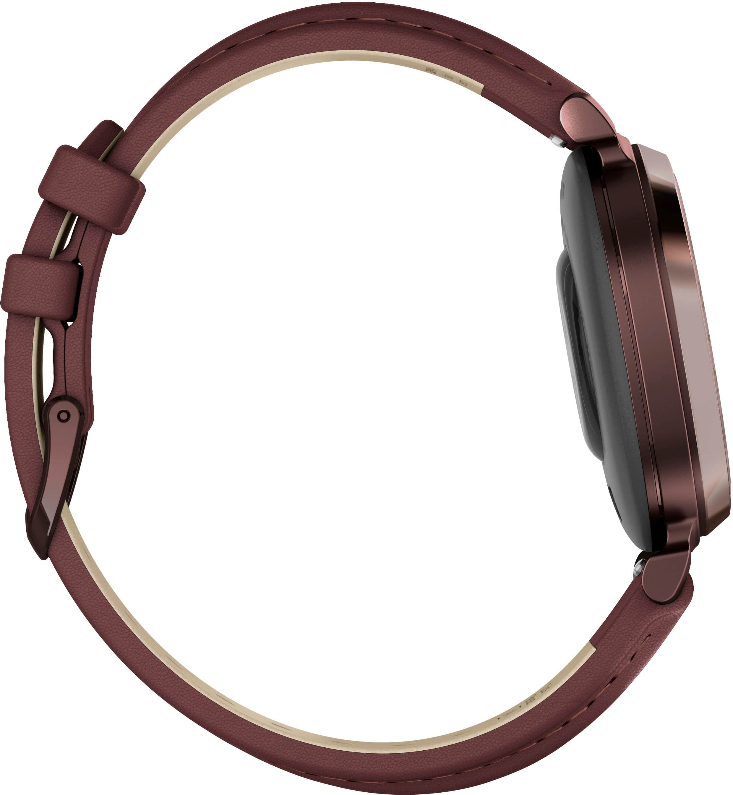 Alt View 1. Garmin - Lily 2 Classic Smartwatch 34 mm Anodized Aluminum - Dark Bronze with Mulberry Leather Band.