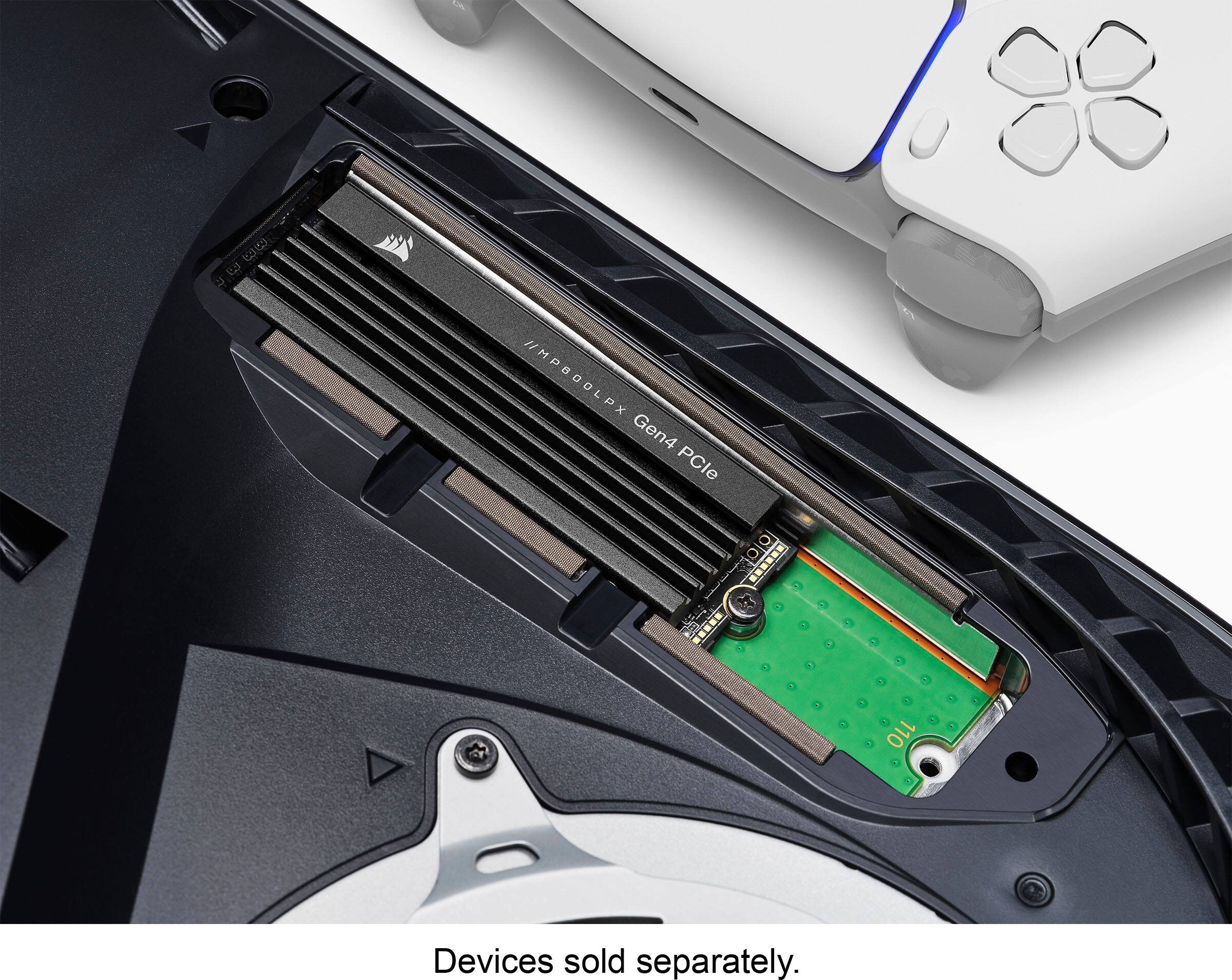 Alt View 21. CORSAIR - MP600 PRO LPX 4TB Internal SSD PCIe Gen 4 x4 NVMe with Heatsink for PS5 - Black.