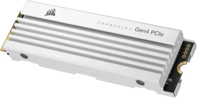 Front. CORSAIR - MP600 PRO LPX 2TB Internal SSD PCIe Gen 4 x4 NVMe with Heatsink for PS5 - White.