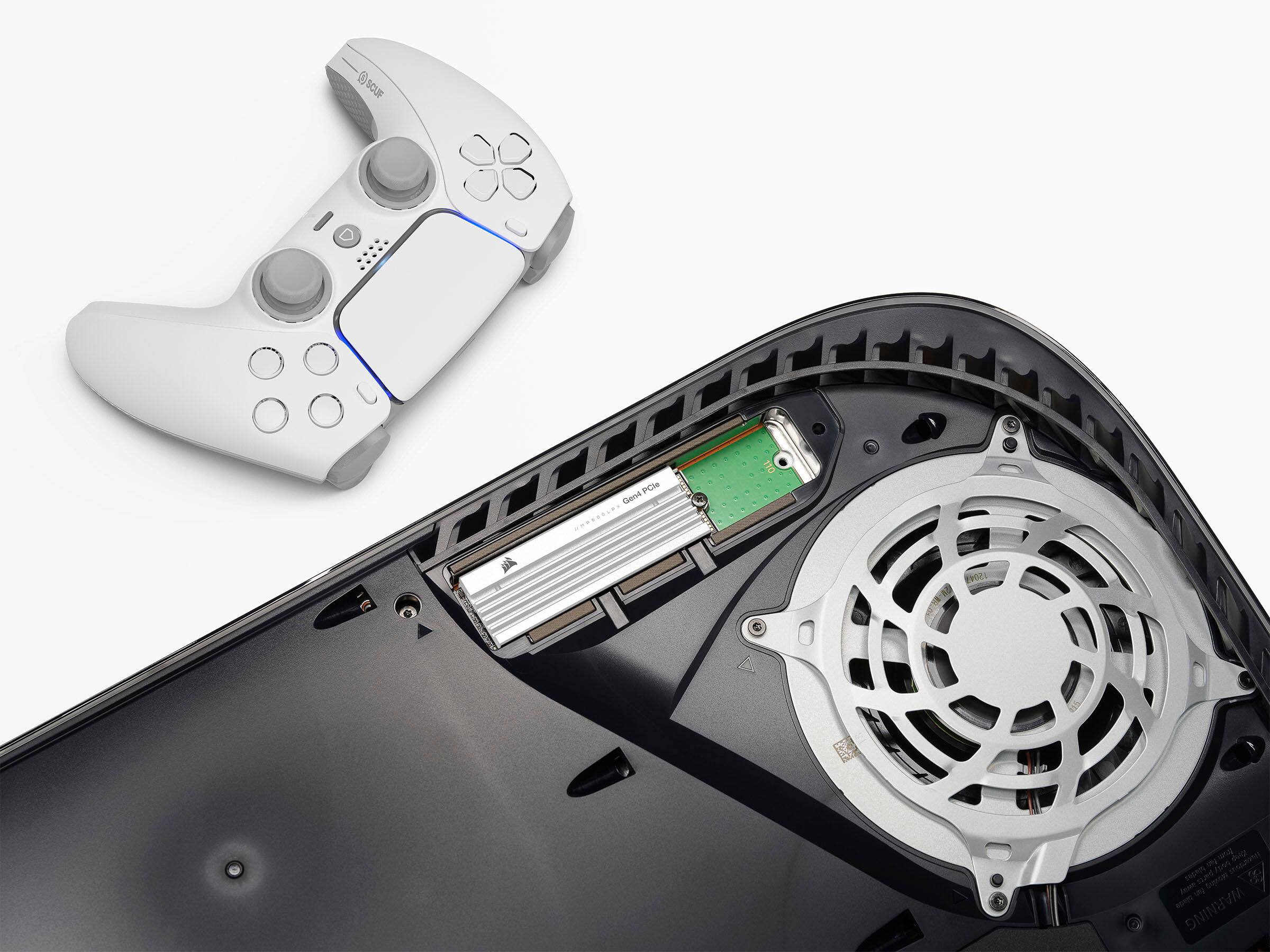 Alt View 17. CORSAIR - MP600 PRO LPX 2TB Internal SSD PCIe Gen 4 x4 NVMe with Heatsink for PS5 - White.