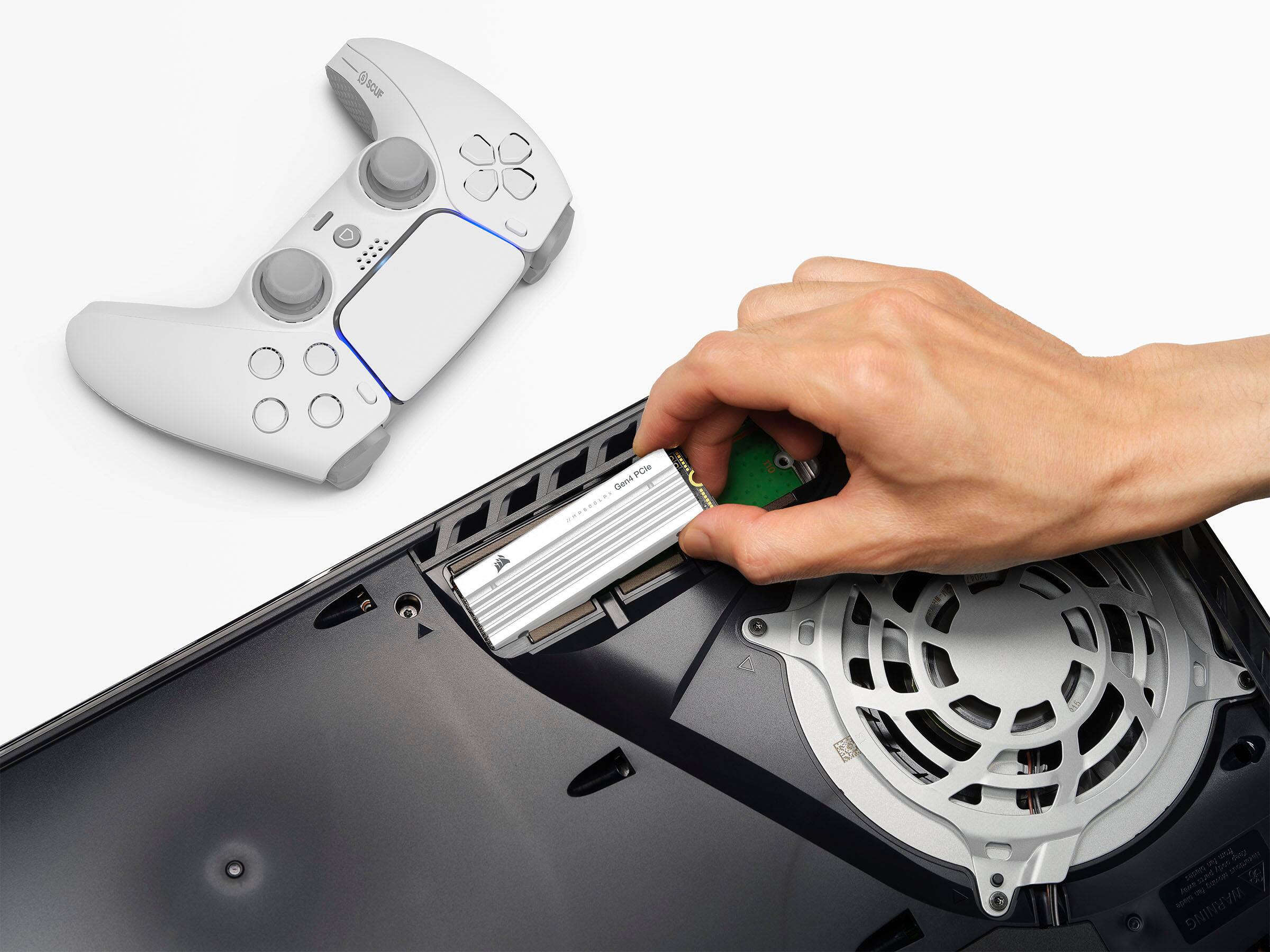 Alt View 18. CORSAIR - MP600 PRO LPX 2TB Internal SSD PCIe Gen 4 x4 NVMe with Heatsink for PS5 - White.