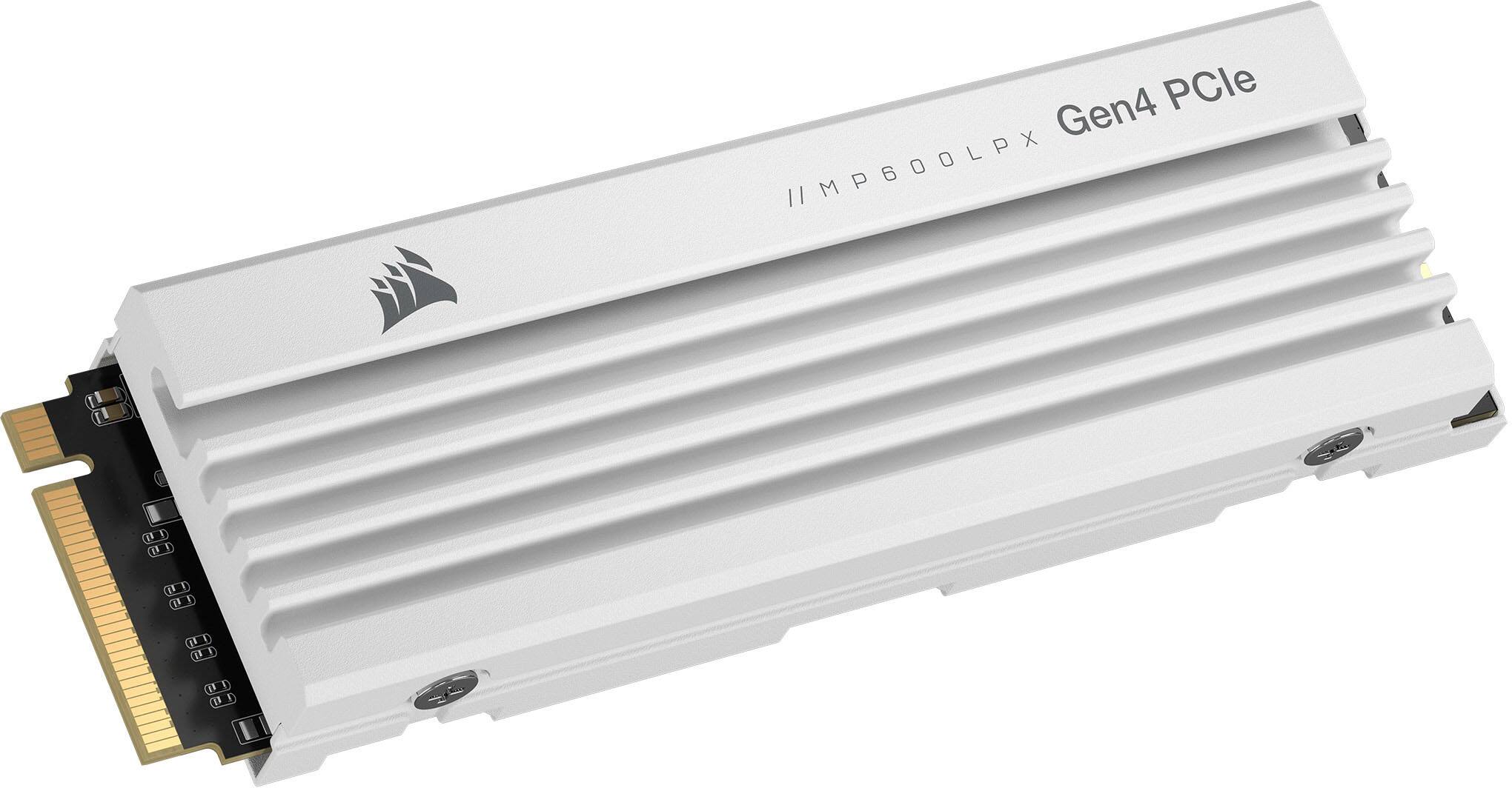 Alt View 1. CORSAIR - MP600 PRO LPX 2TB Internal SSD PCIe Gen 4 x4 NVMe with Heatsink for PS5 - White.