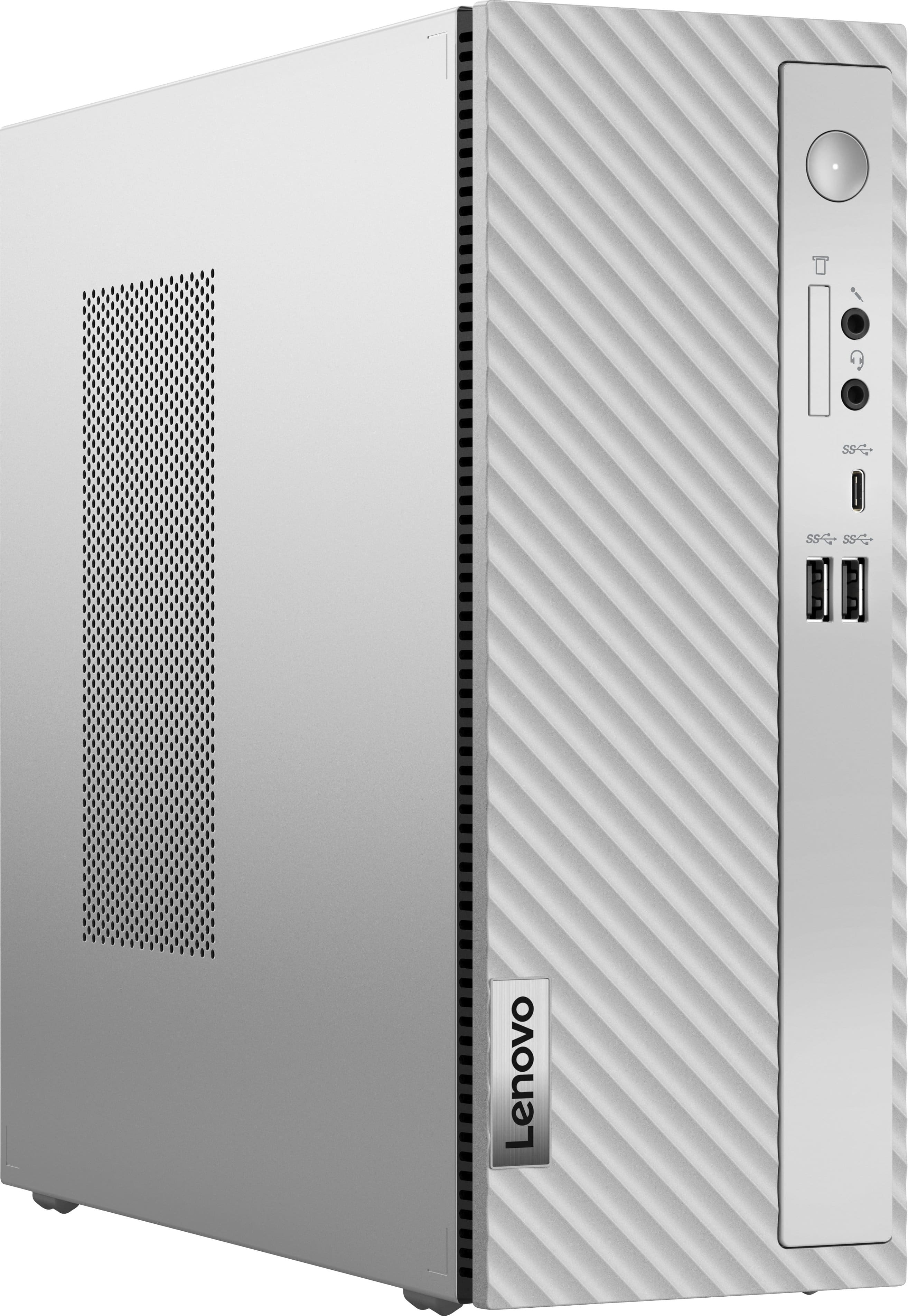 Angle View: Lenovo - IdeaCentre 3 Desktop - Intel Processor U300 - 8GB Memory - 256GB SSD - Cloud Grey