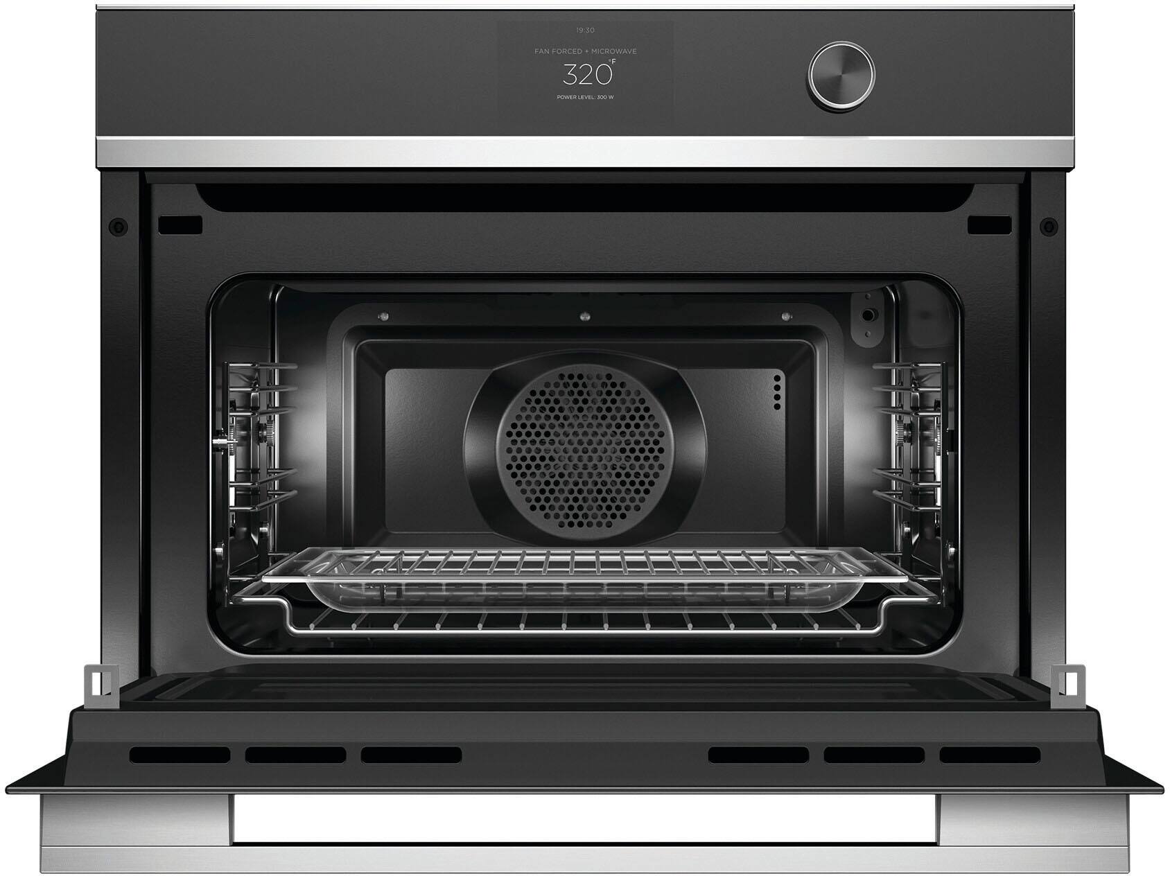 Alt View 11. Fisher & Paykel - 24" Built-in Single Electric Convection Speed Wall Oven - Black.