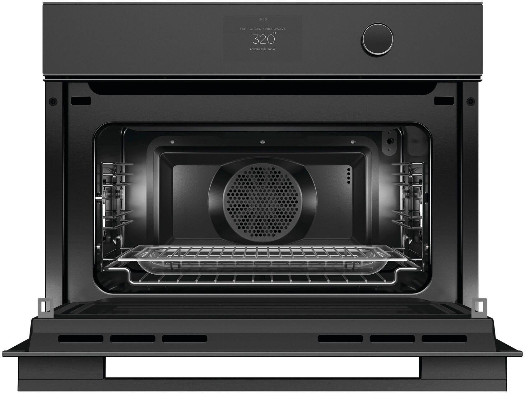 Alt View 11. Fisher & Paykel - 24" Built-in Single Electric Convection Speed Wall Oven - Black.