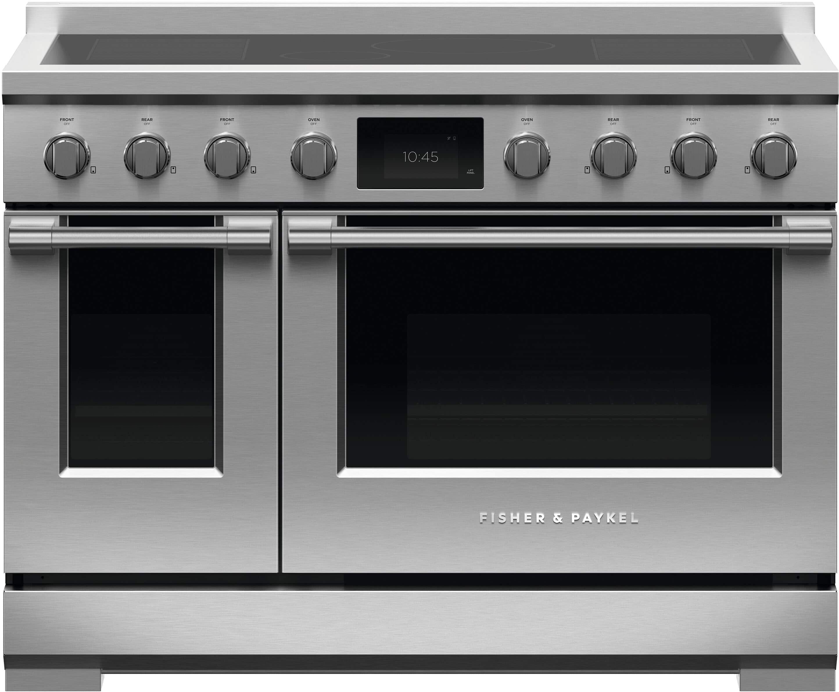 Front. Fisher & Paykel - Professional 6.9 cu ft freestanding electric induction range, self-cleaning - Stainless Steel.
