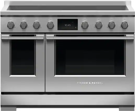 Front. Fisher & Paykel - Professional 6.9 cu ft freestanding electric induction range, self-cleaning - Stainless Steel.