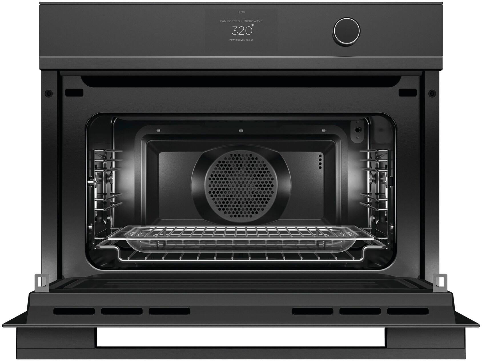 Alt View 11. Fisher & Paykel - 24" Built-in Single Electric Convection Speed Wall Oven - Black.