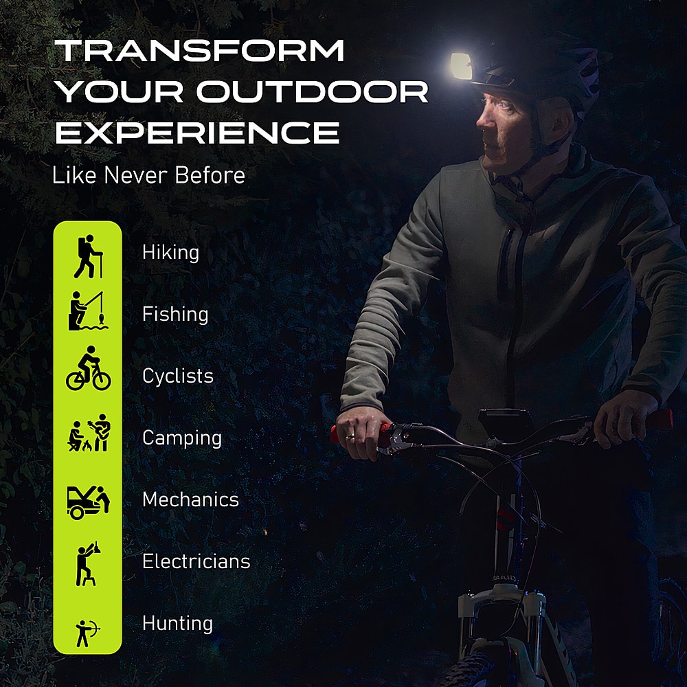 Alt View 12. Panther Vision - Adaptev Headlamp Flashlight with Inertial Gyroscope, Adaptive Lighting Guided by Your Movements for Outdoor Adventures - Black.