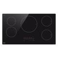 LG - 36-in Wide Built-in Electric Induction Smart Cooktop with 5 Elements and UltraHeat 4.3kW Power Element - Black Ceramic