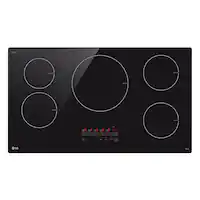LG - 36" Built-in Electric Induction Smart Cooktop with 5 Elements and UltraHeat 4.3kW Power Element - Black Ceramic - Front_Zoom