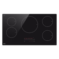 LG - 36" Built-in Electric Induction Cooktop with 5 Elements and UltraHeat 4.3kW Power Element - Black Ceramic - Front_Zoom