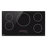 LG - 36-in Wide Built-in Electric Induction Smart Cooktop with 5 Elements and UltraHeat 4.3kW Power Element - Black Ceramic