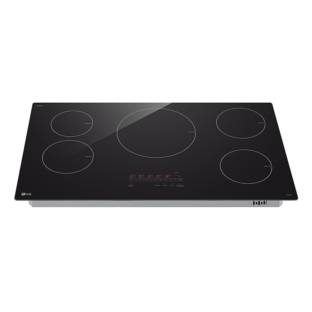 Alt View 11. LG - 36" Built-in Electric Induction Cooktop with 5 Elements and UltraHeat 4.3kW Power Element - Black Ceramic.