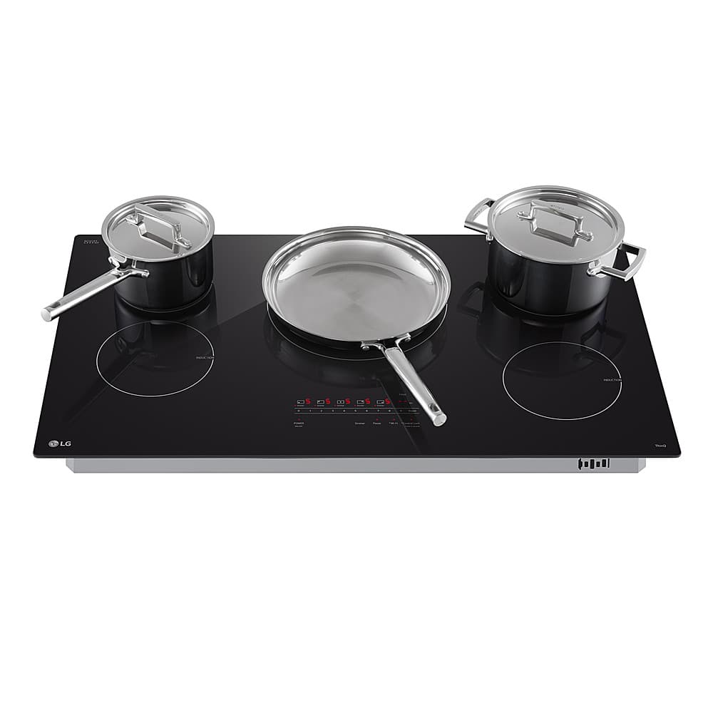 Alt View 12. LG - 36" Built-in Electric Induction Cooktop with 5 Elements and UltraHeat 4.3kW Power Element - Black Ceramic.
