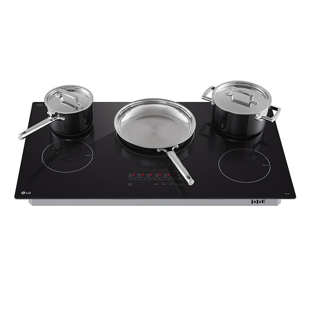 Alt View 12. LG - 36" Built-in Electric Induction Cooktop with 5 Elements and UltraHeat 4.3kW Power Element - Black Ceramic.