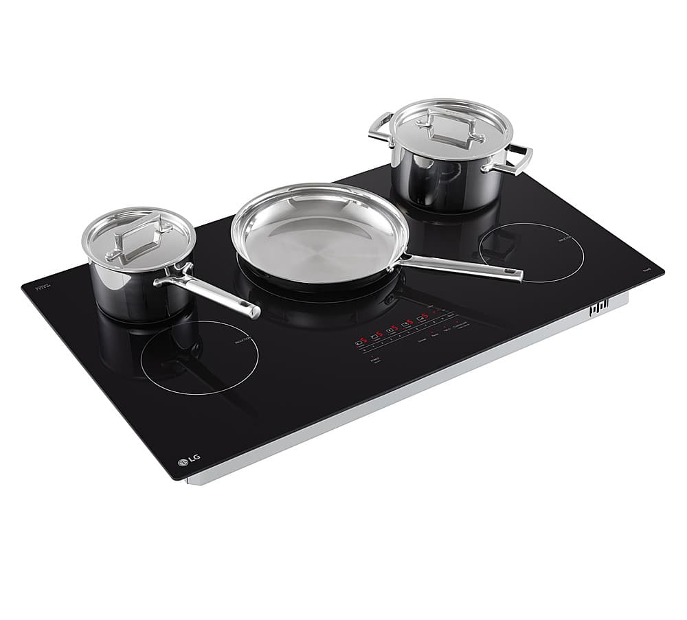 Alt View 13. LG - 36" Built-in Electric Induction Cooktop with 5 Elements and UltraHeat 4.3kW Power Element - Black Ceramic.