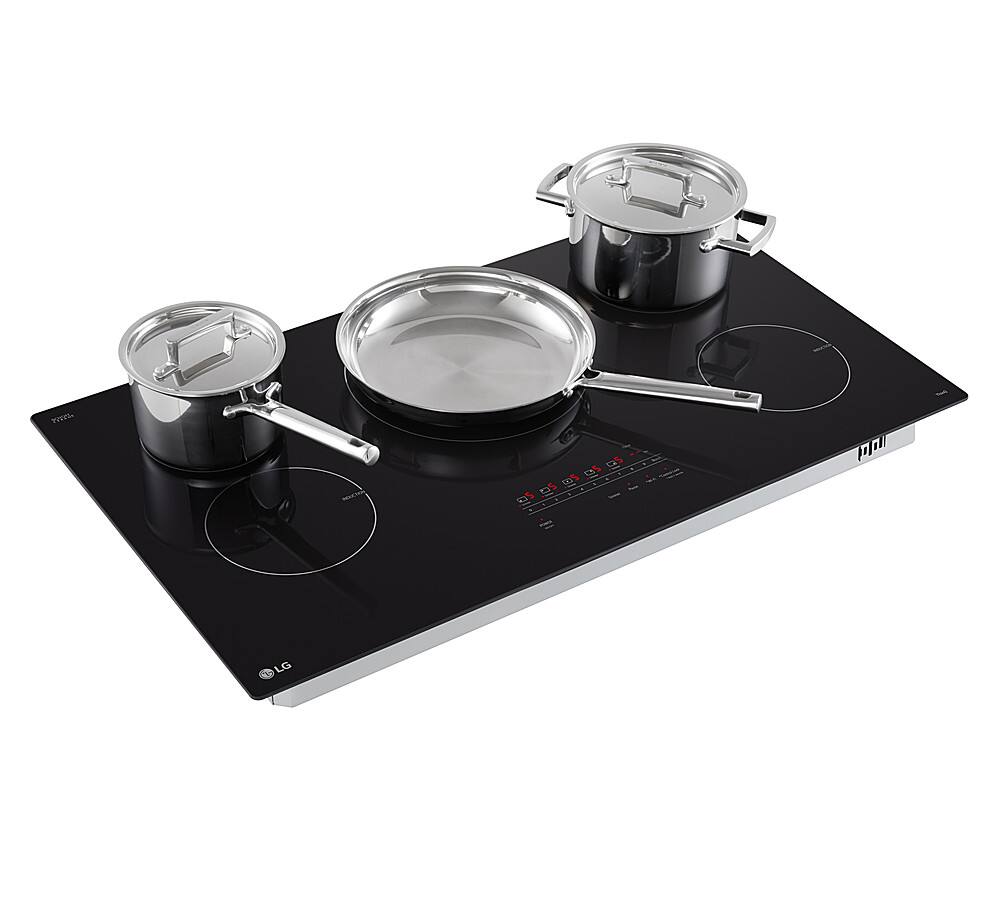 Alt View 13. LG - 36" Built-in Electric Induction Cooktop with 5 Elements and UltraHeat 4.3kW Power Element - Black Ceramic.