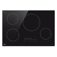 LG - 30" Built-in Electric Induction Cooktop with 4 Elements and UltraHeat 4.3kW Power Element - Black Ceramic - Front_Zoom