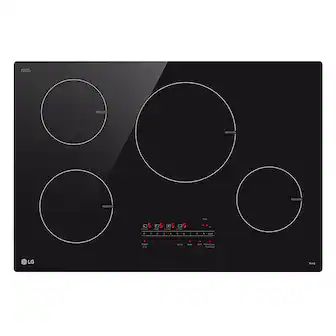 LG - 30-in Wide Built-in Electric Induction Smart Cooktop with 4 Elements and UltraHeat 4.3kW Power Element - Black Ceramic