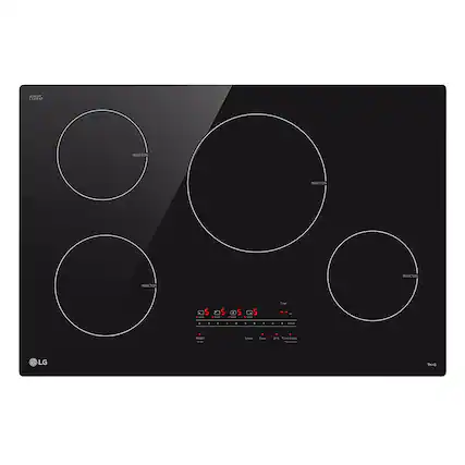 Front. LG - 30" Built-in Electric Induction Cooktop with 4 Elements and UltraHeat 4.3kW Power Element - Black Ceramic.