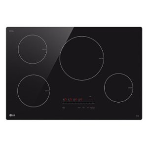 LG - 30" Built-in Electric Induction Cooktop with 4 Elements and UltraHeat 4.3kW Power Element - Black Ceramic