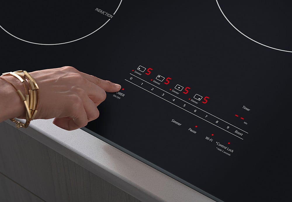 Alt View 18. LG - 30" Built-in Electric Induction Cooktop with 4 Elements and UltraHeat 4.3kW Power Element - Black Ceramic.