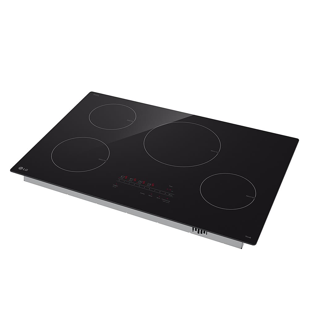 Alt View 13. LG - 30" Built-in Electric Induction Cooktop with 4 Elements and UltraHeat 4.3kW Power Element - Black Ceramic.