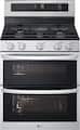 LG - 30-in Wide 6.9 Cu. Ft. Freestanding Double Oven Gas True Convection Smart Range with 5 Burners, EasyClean and Air Fry - Stainless Steel
